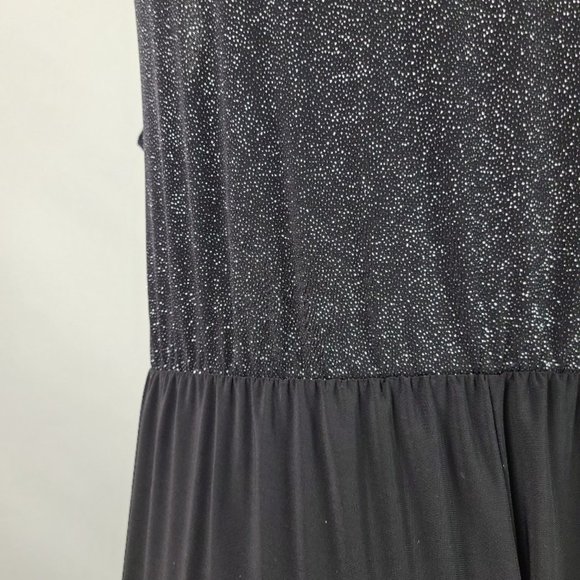 Tiana B Black Silver Metallic Cross Over Jumpsuit - Picture 12 of 16